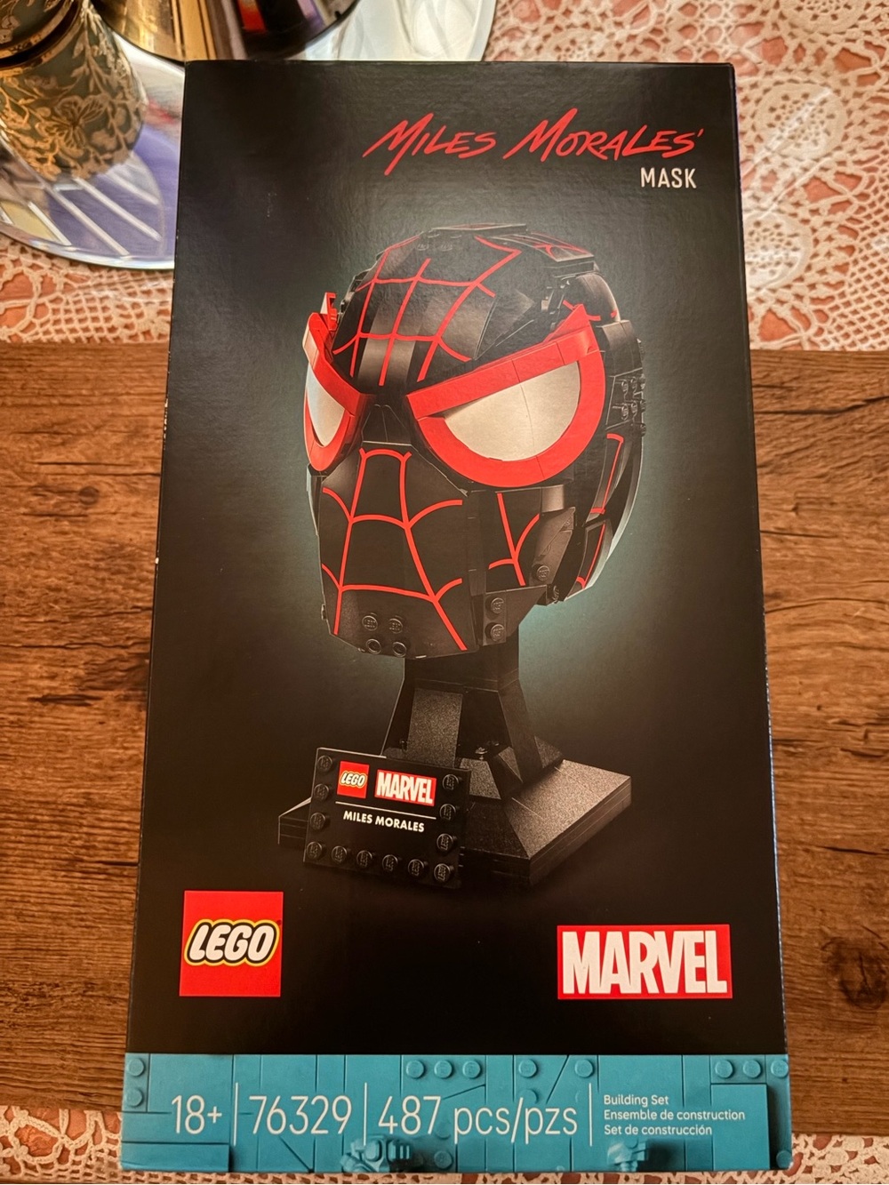 LEGO Marvel Miles Morales Mask Display - Black, Red, White